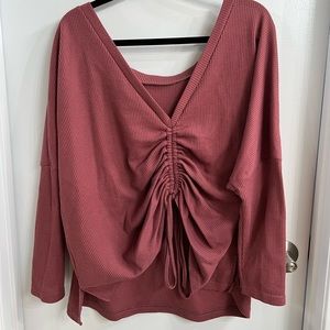 Long sleeve SHEIN top, partial exposed back.
